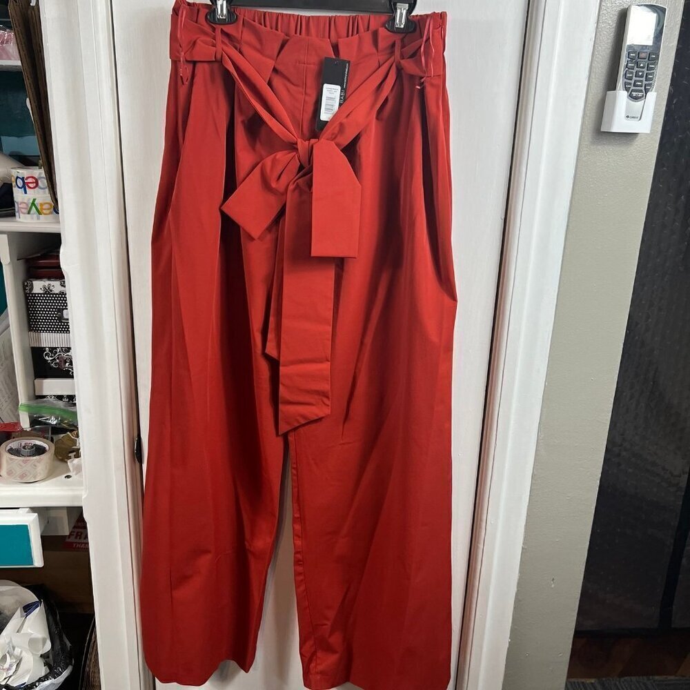Sachin & Babi Sophie Pants rust wide leg paper bag waist.  Size 12 - Picture 5 of 12